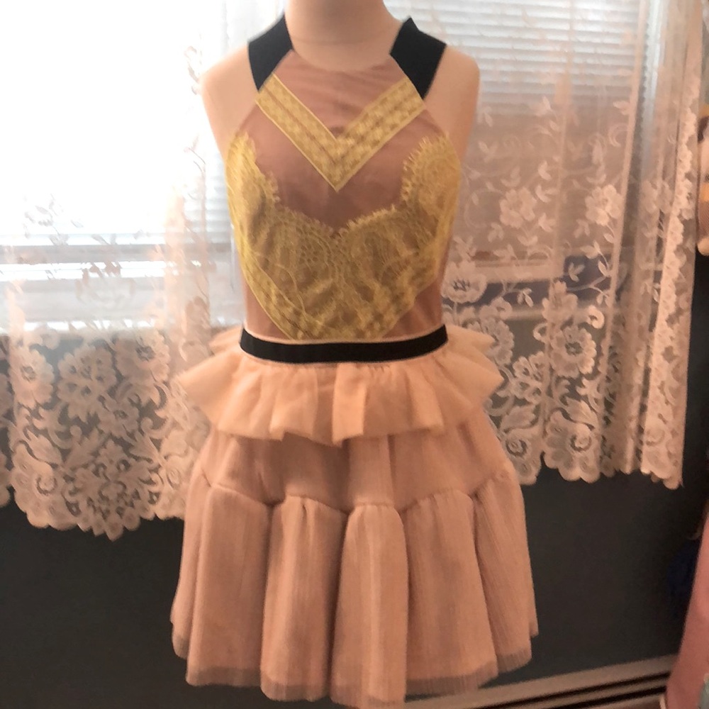 Beige tiered dress